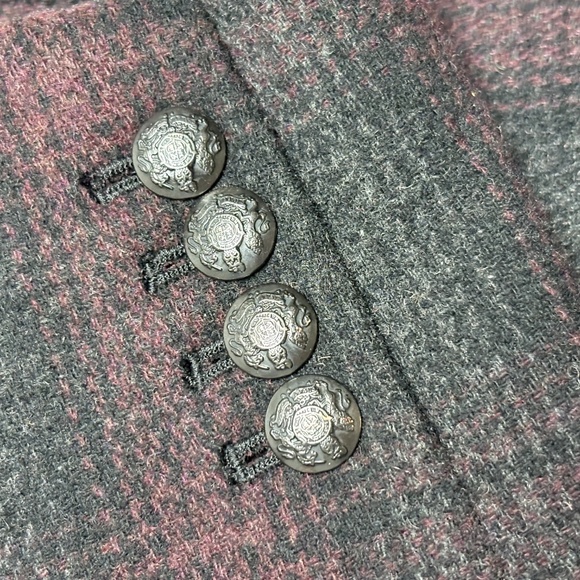 jacket blazer BANANA REPUBLIC XS/S cropped plaid wool blend classic boho indie - Picture 5 of 15